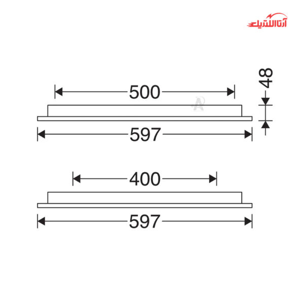 پنل سقفی روکار 29 وات 60 در 60 مازی نور مدل لدیلوکس با دیفیوزر شفاف
