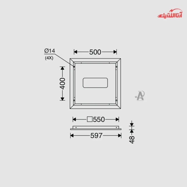 پنل سقفی روکار 29 وات 60 در 60 مازی نور مدل لدیلوکس با دیفیوزر شفاف