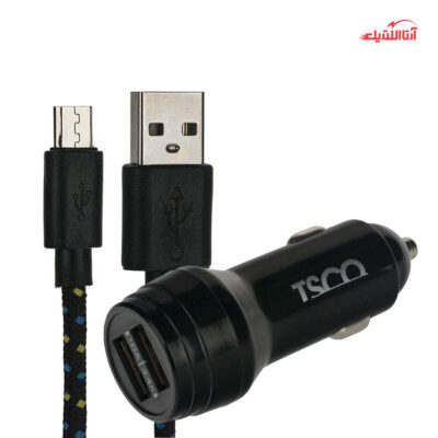 شارژر فندکی تسکو مدل TCG-22 به همراه کابل تبدیل USB به microUSB