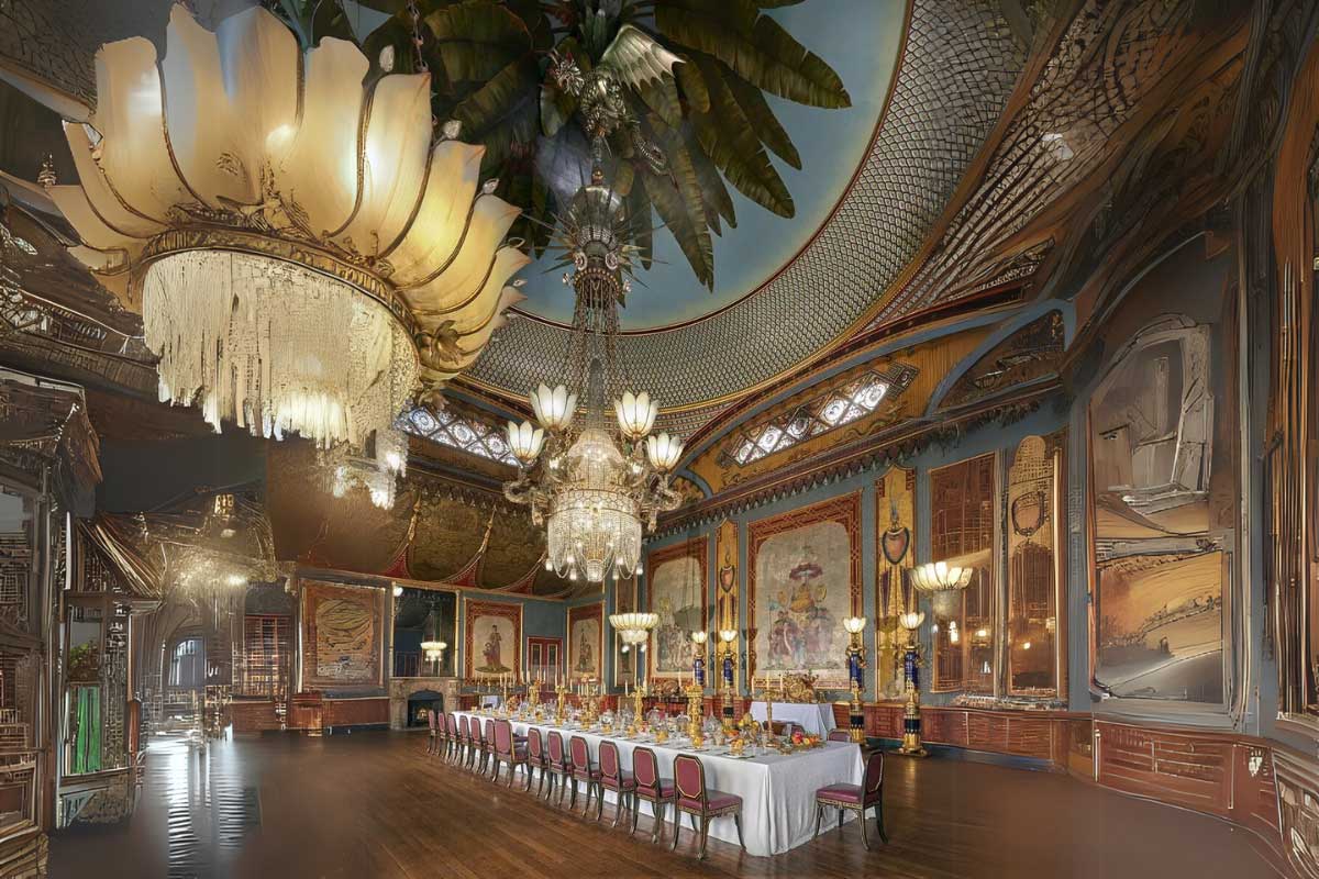 لوستر بزرگ Brighton Pavilion در انگلیس