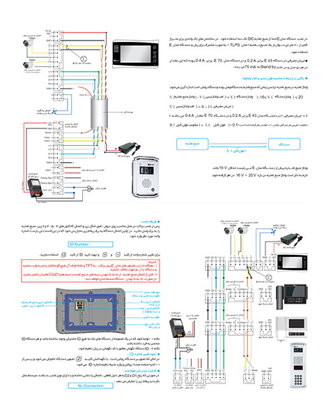 مشخصات فنی آیفون مانیتور رنگی دیجیتال تک نما مدل VDP-E70