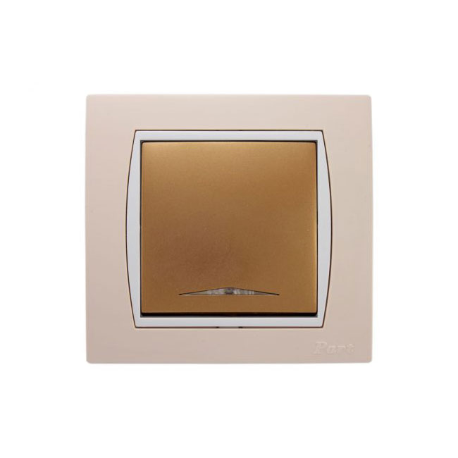 کلید تک پل با قاب کرم پارت الکتریک مدل آذین 5029-4011