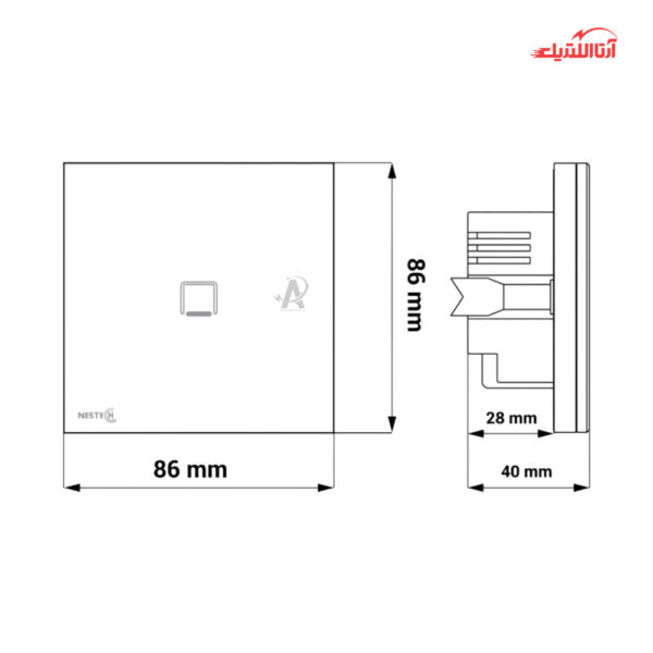 کلید لمسی هوشمند تک پل RF نستک سری INNOVA کد NE4LS01XG1