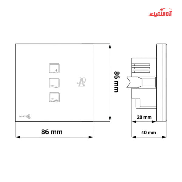 کلید لمسی هوشمند کولرآبیRF نستک سری INNOVA کد NE4AC01XG1