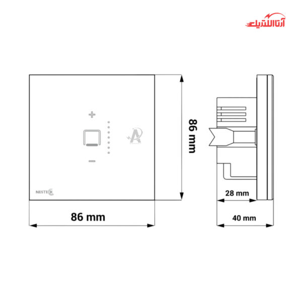 کلید لمسی هوشمند دیمر RF نستک سری INNOVA کد NE4DM01XG1