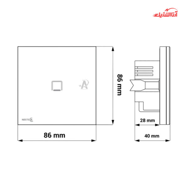کلید لمسی هوشمند تک پل تبدیل RF نستک سری INNOVA کد NE4TS01XG1