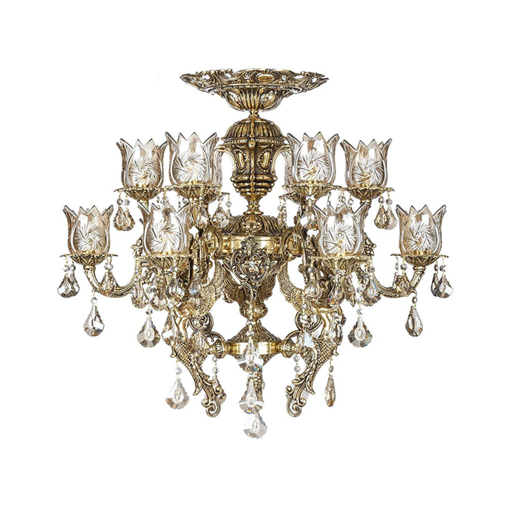 لوستر برنزی ۱۵ شعله چشمه نور کد C2998.6+9-BO