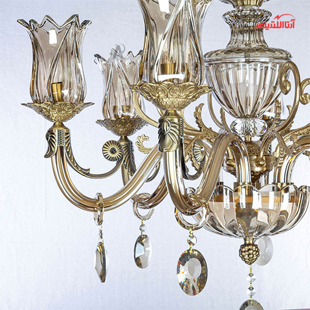 لوستر ۶ شعله کلاسیک چشمه نور کد C3332/6-AO