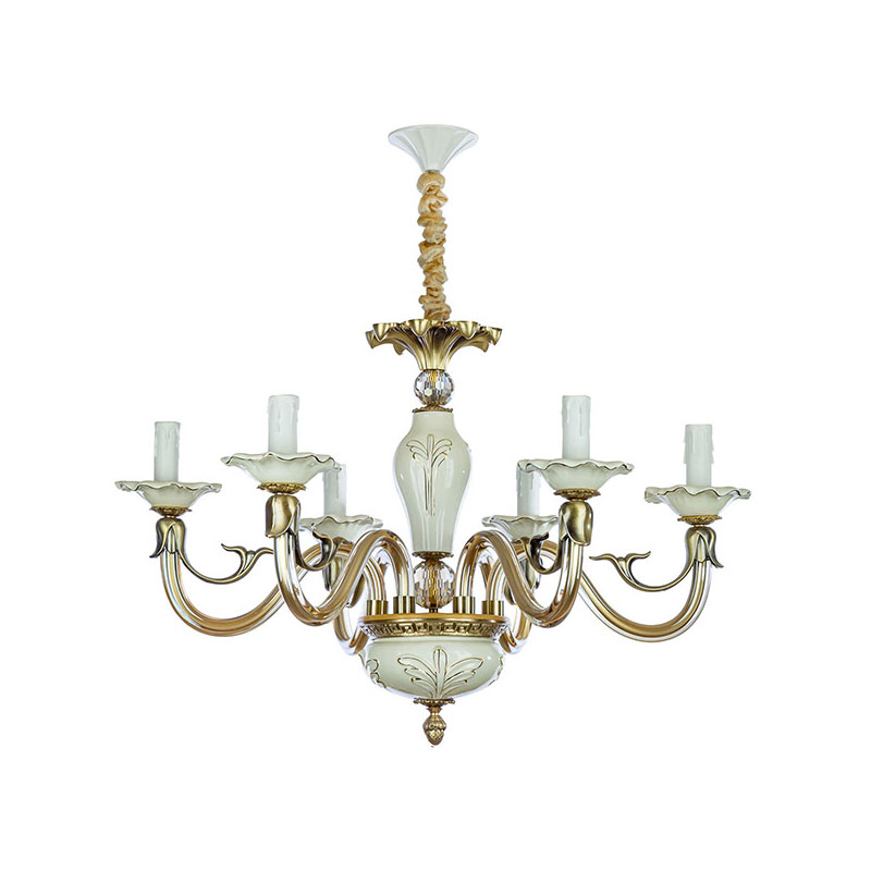 لوستر کلاسیک ۶ شعله چشمه نور کد C3316/6-WT-AO