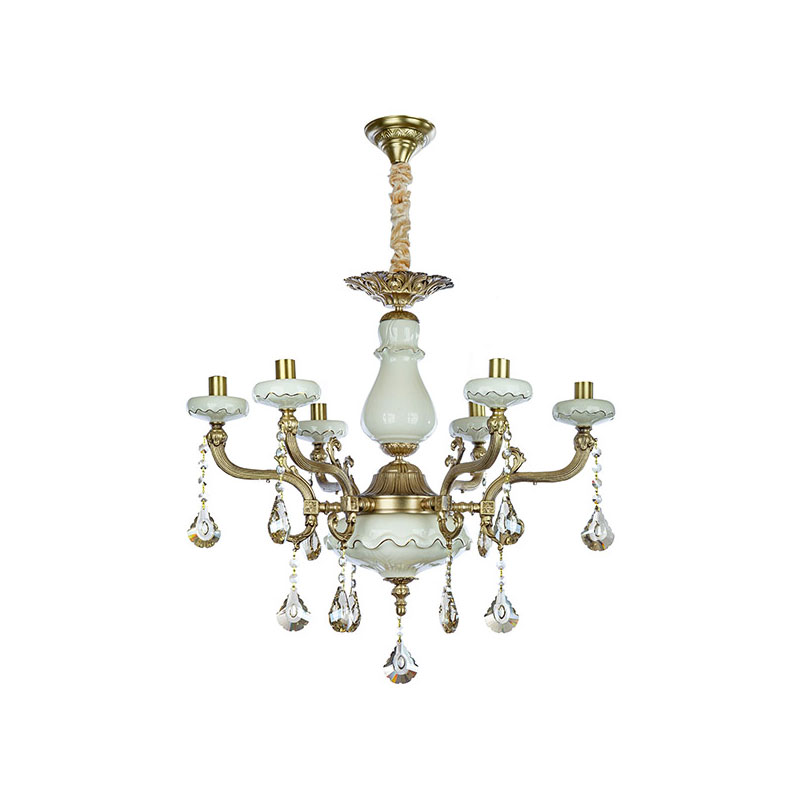 لوستر کلاسیک ۶ شعله چشمه نور کد C3310/6-WT-AO