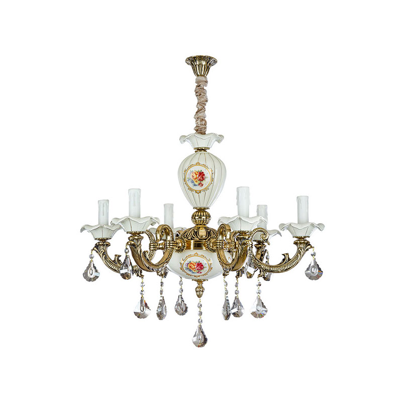 لوستر کلاسیک چشمه نور ۶ شعله کد C3311/6-WT-BO