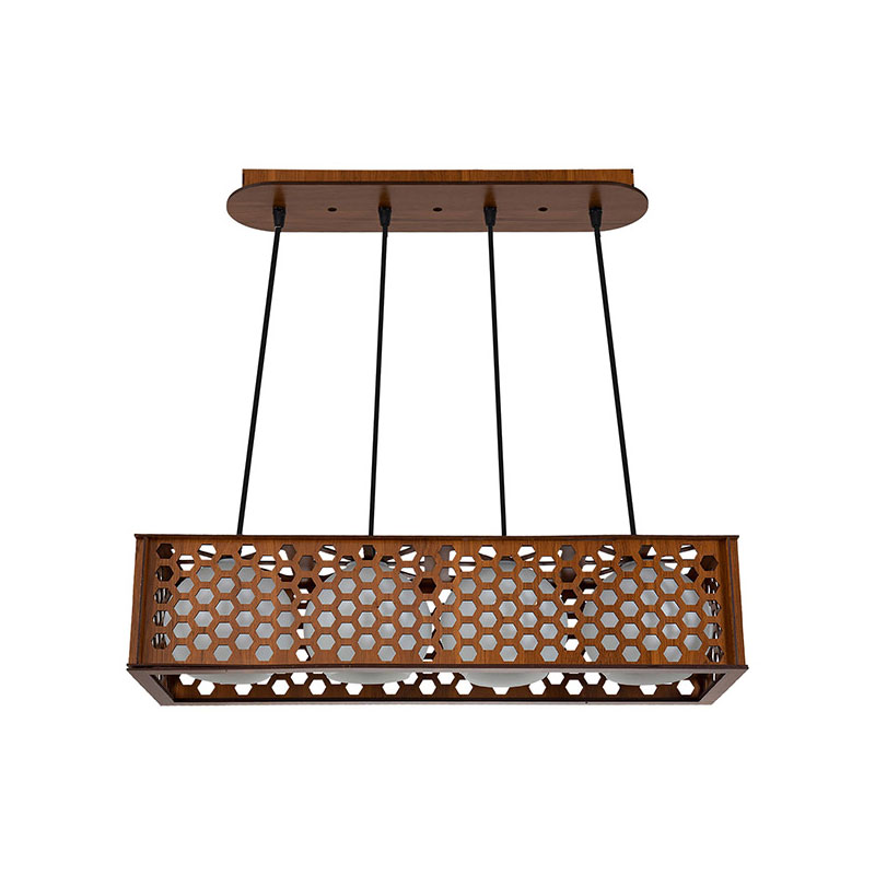 چراغ آویز چوبی چشمه نور کد A1323/4H-BR