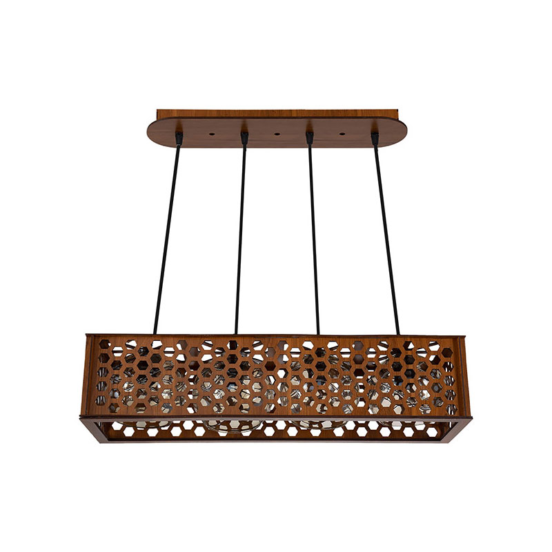 چراغ آویز چوبی چشمه نور کد A1327/4H-BR