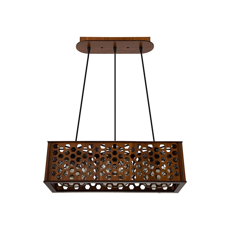 چراغ آویز چوبی چشمه نور کد A1327/3H-BR