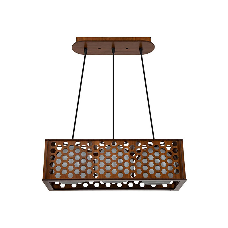 چراغ آویز چوبی چشمه نور کد A1323/3H-BR