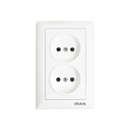 پریز برق دوقلو عمودی ایران الکتریک مدل الیزه