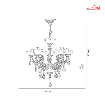 لوستر پنج شعله چشمه نور کد C2968/5-A