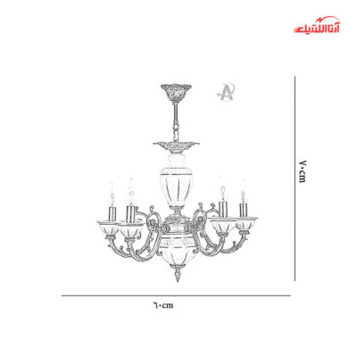 لوستر چشمه نور ۶ شعله کد C2928/6-A