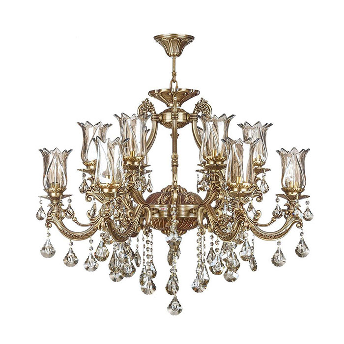 لوستر دایکاست ۱۲ شعله چشمه نور مدل S3595/6-6-A