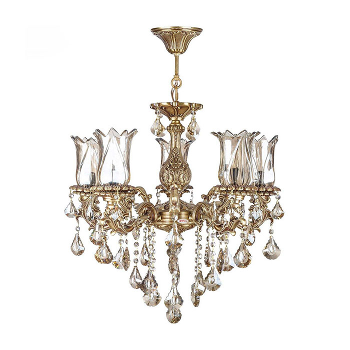 لوستر دایکاست ۵ شعله چشمه نور کد S3590/5-A