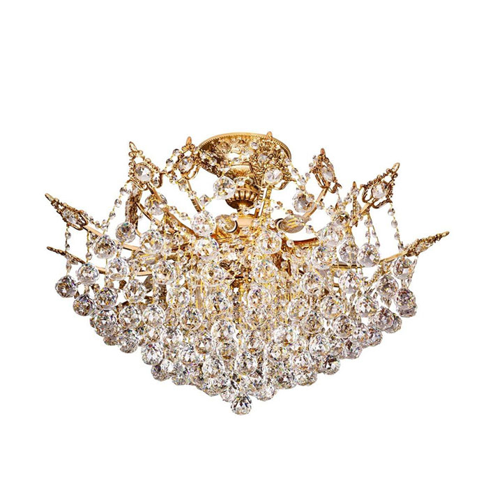 لوستر سقفی کریستالی چشمه نور ۱۵ شعله کد ۲۶۴۷/۱۰