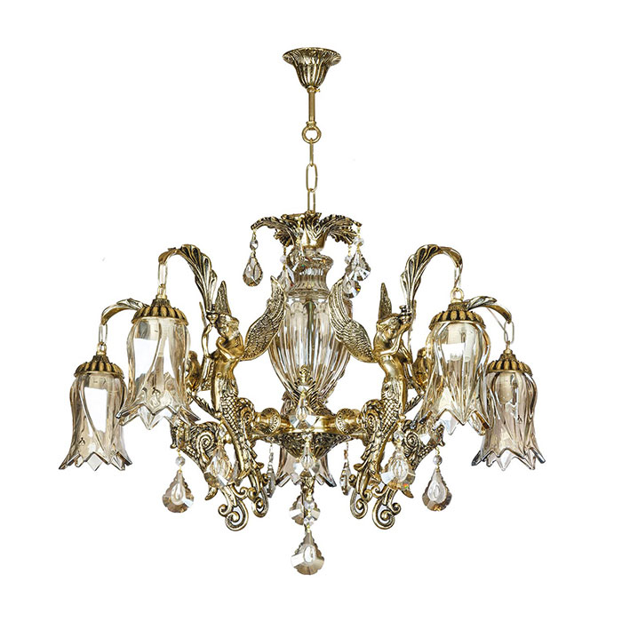 لوستر ۱۰ شعله چشمه نور کد C2163/5+5-BO