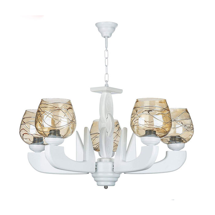 لوستر پنج شعله چشمه نور کد G622/5-WT