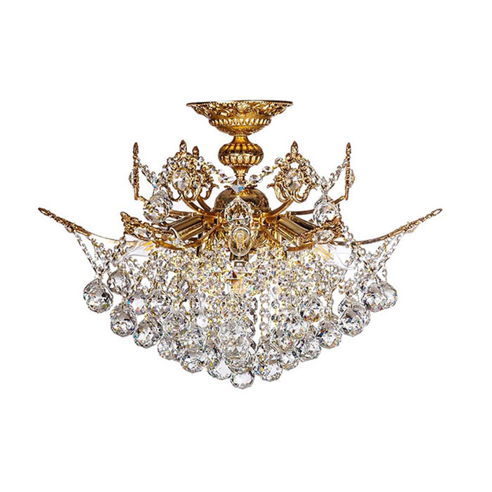 لوستر کریستالی ۹ شعله چشمه نور کد ۲۶۴۷/۶