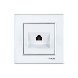 پریز تلفن یک سوکت ایران الکتریک مدل برلیان