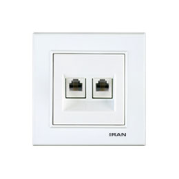 پریز تلفن دو سوکت ایران الکتریک مدل برلیان