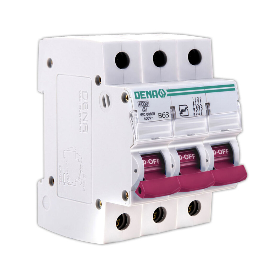 فیوز مینیاتوری سه پل 63 آمپر دنا الکتریک مدل B63-6K-3P