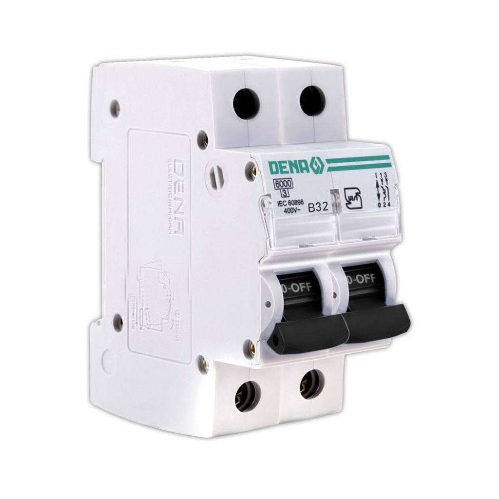 فیوز مینیاتوری دو پل 32 آمپر دنا الکتریک مدل B32-6K-2P