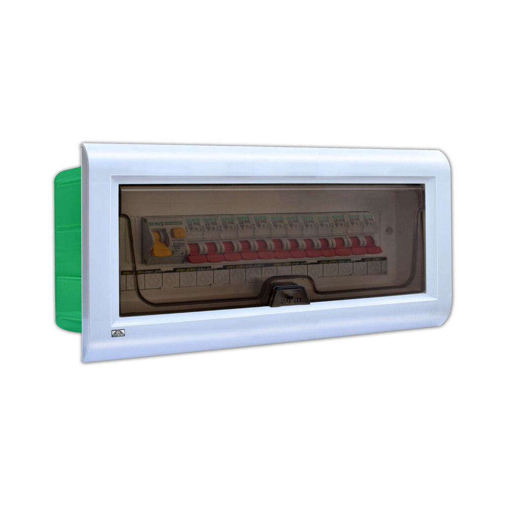 جعبه فیوز 16 عددی توکار دنا الکتریک مدل سیستما با شین نول و ارت (12 کانال)