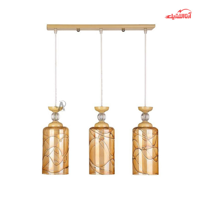 چراغ آویز خطی چشمه نور ۳ شعله کد G549/3H