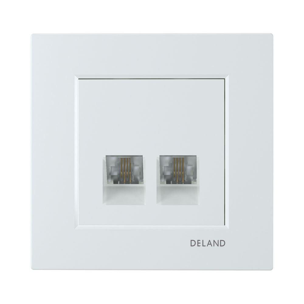 پریز تلفن دوقلو 4 خط دلند مدل آسا