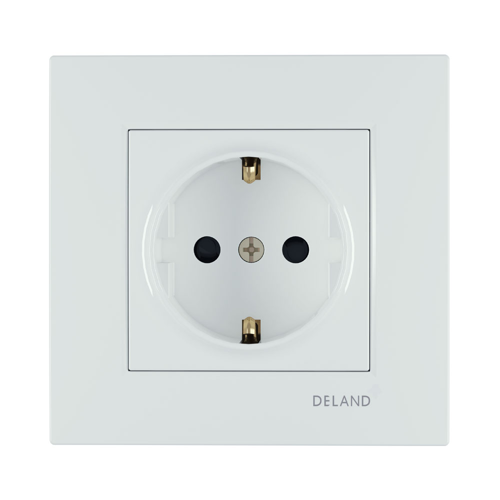 پریز ارت دار محافظ دار با پایه سرامیکی دلند مدل آسا