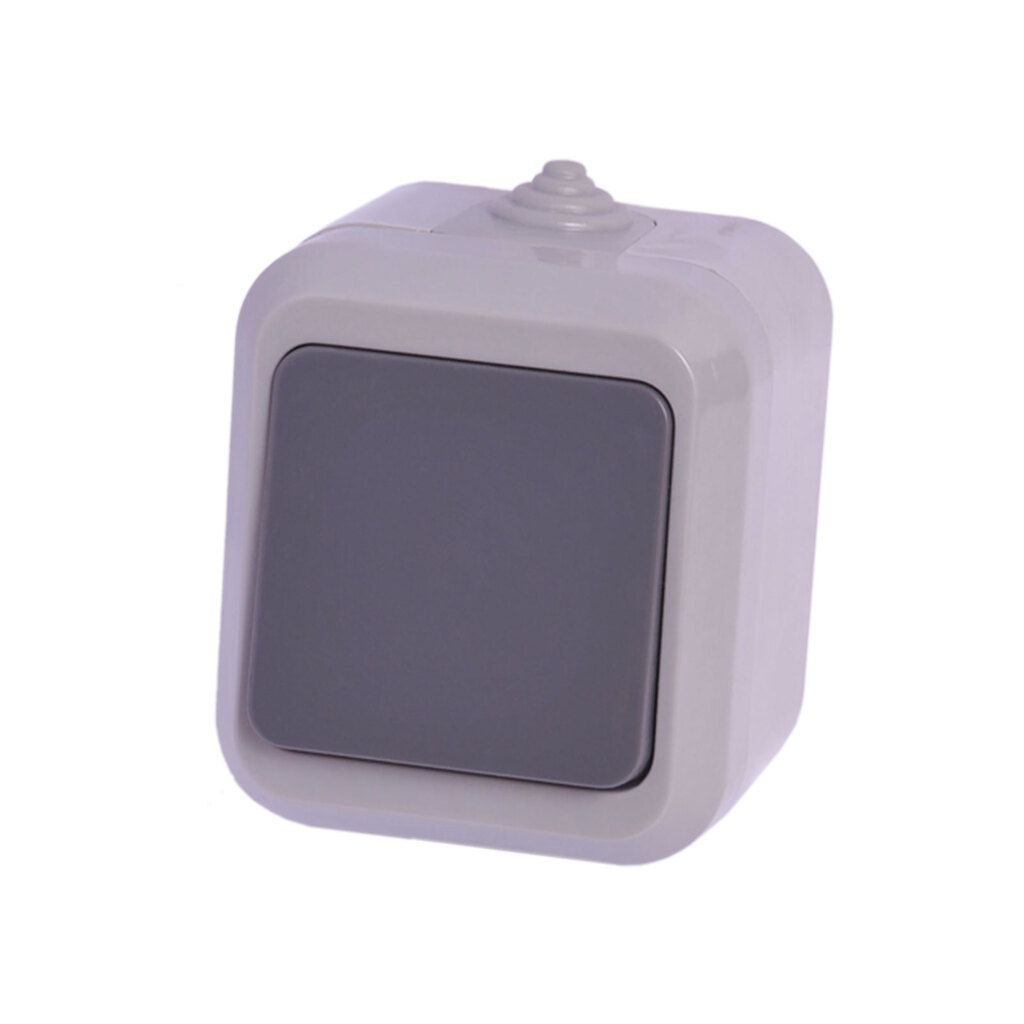 کلید تک پل روکار بارانی IP44 دلند مدل سیلور