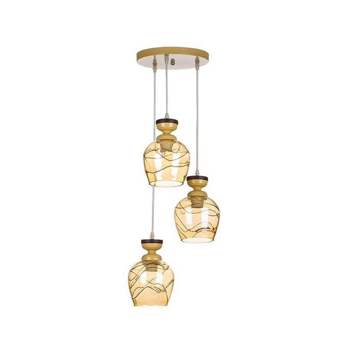 چراغ آویز چشمه نور ۳ شعله کد G564/3H-CR
