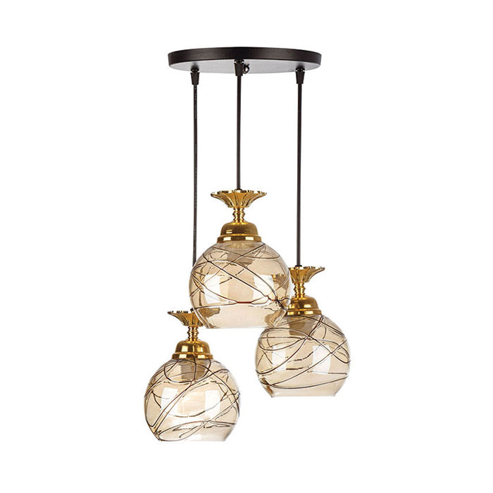 چراغ آویز چشمه نور کد G587/3H-BR