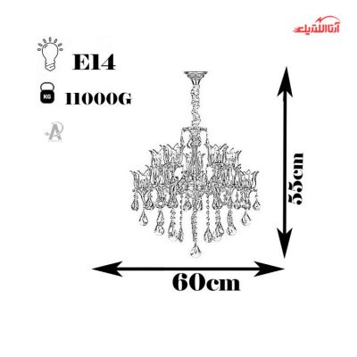 لوستر ۱۲ شعله چشمه نور کد C2770/6-A