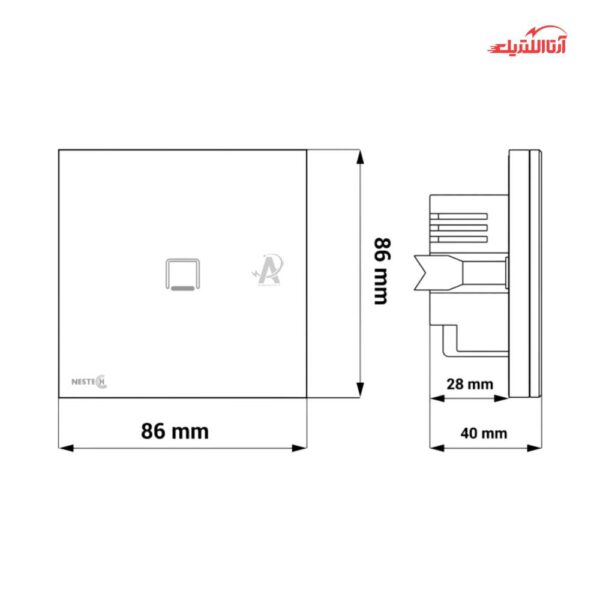 کلید لمسی هوشمند تک پل صلیبی RF نستک سری INNOVA کد NE4IS01XG1