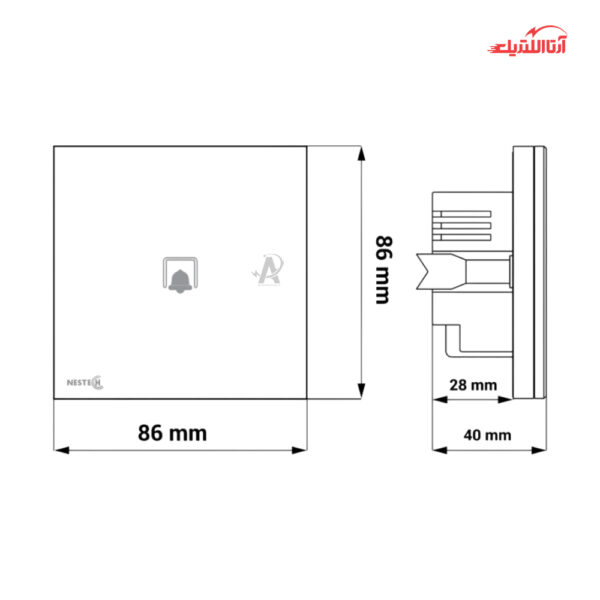 کلید لمسی هوشمند زنگ RF نستک سری INNOV کد NE4BS01XG1