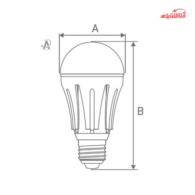 لامپ حبابی 12 وات بروکس مدل کاهش پذیر A60-AL