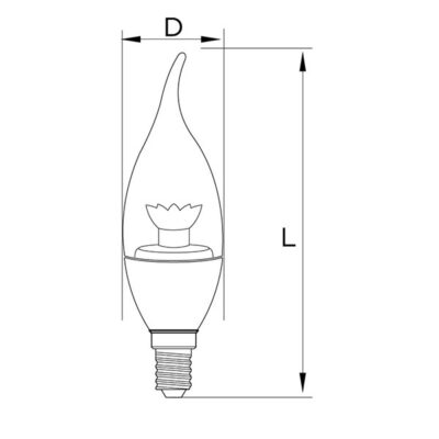 لامپ ال ای دی 6 وات شمعی اشکی پارس شهاب با لنز ستاره ای سرپیچ E14
