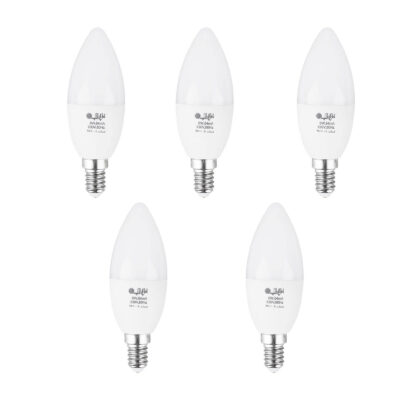 لامپ ال ای دی شمعی 7 وات افراتاب پایه E14 مدل AF-C37-7W بسته 5 عددی