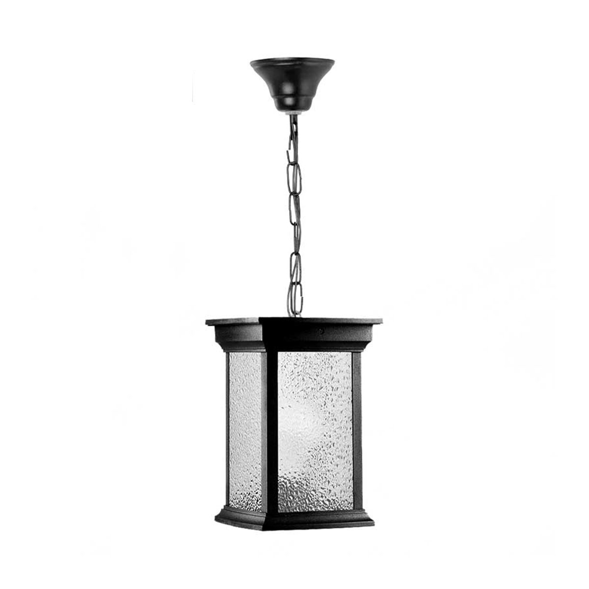 چراغ حیاطی آویز شفق مدل روشان با شیشه ساده کد 1004