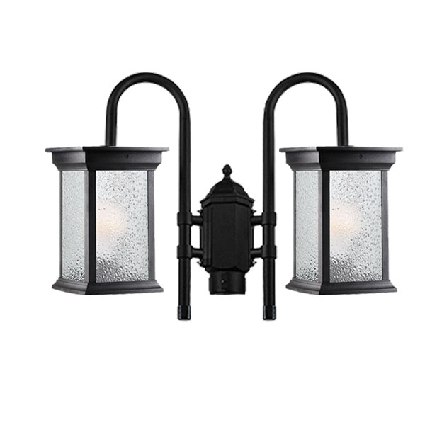 چراغ سرلوله دو شاخه شفق مدل روشان با شیشه الماسی کد 1092