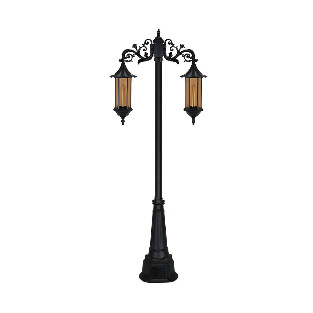 چراغ دوشاخه حیاطی و پارکی پایینی مدل شش ضلعی چتری بلند کد chb5624 بیتانور