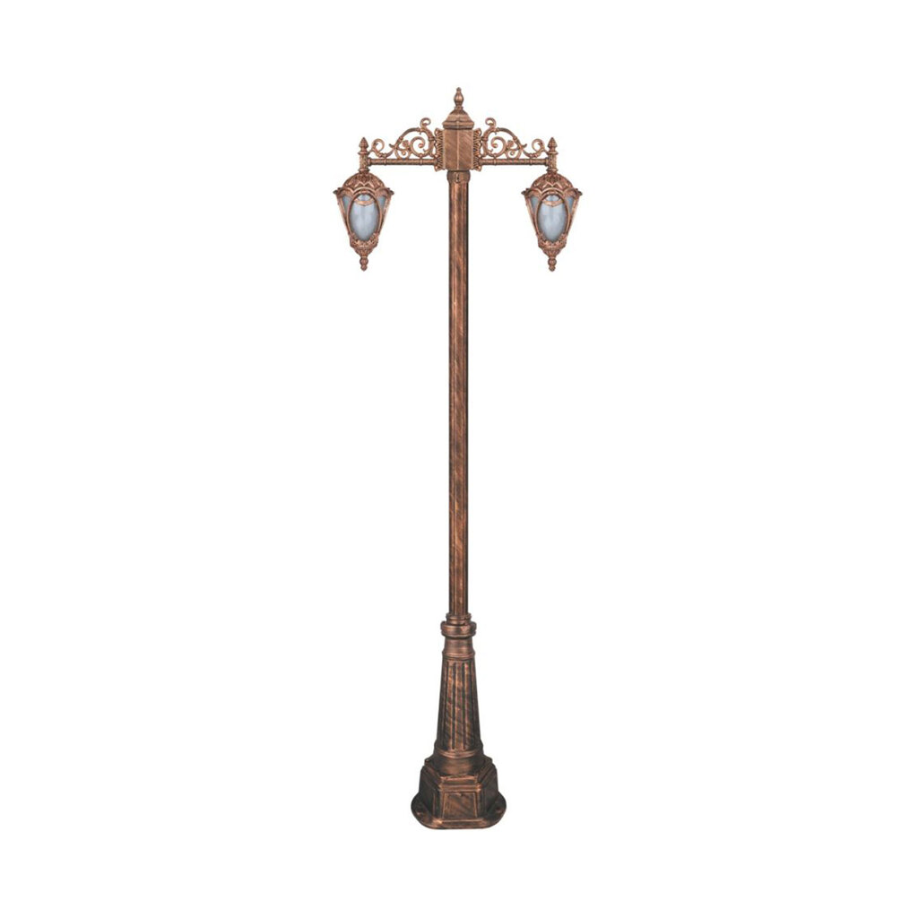 چراغ دوشاخه حیاطی و پارکی تکشیدفام مدل مهرگان کد 91215-15-8725