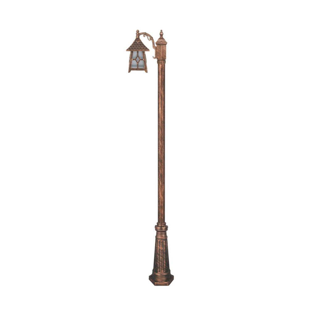 چراغ تکشاخه حیاطی و پارکی تکشیدفام مدل کلبه کد 91200-8311